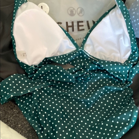 Green Polka Dot Bikini Set - Picture 2 of 3